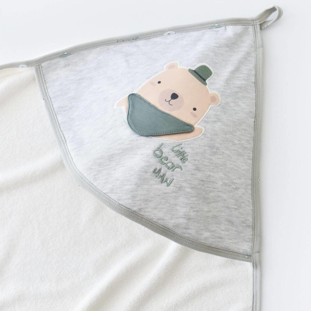 Bibaby Organik Havlu Hug Me Bear Kar Melanj