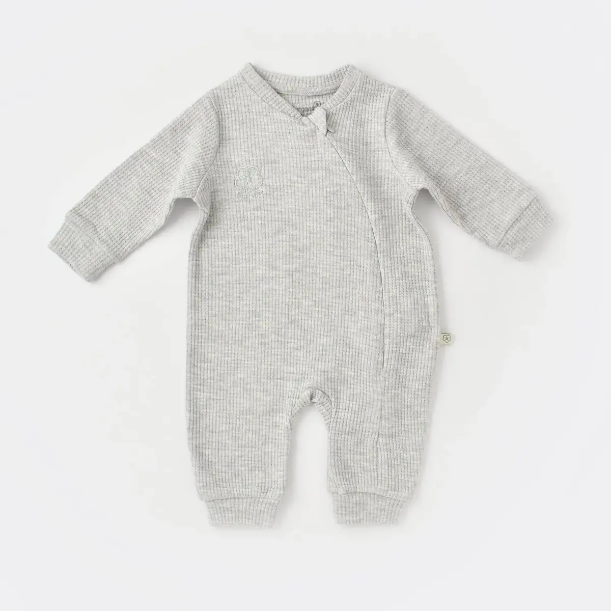 Bibaby Organik Tulum Fermuarlı Nature In Waffle Gri Melanj