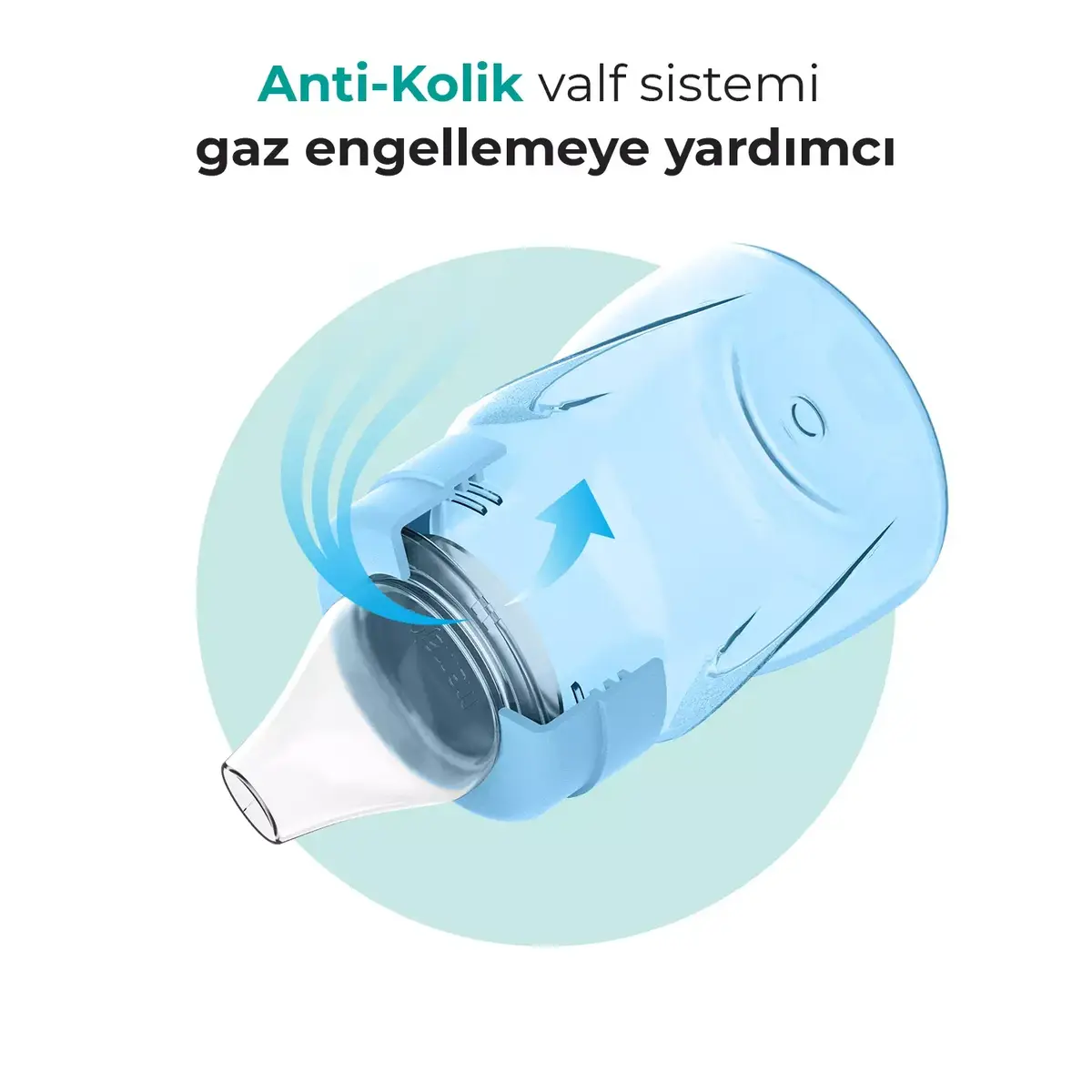 Mamajoo Kulplu Akıtmaz Eğitici Bardak 160 ml&Anti-Kolik Uç Powder Blue