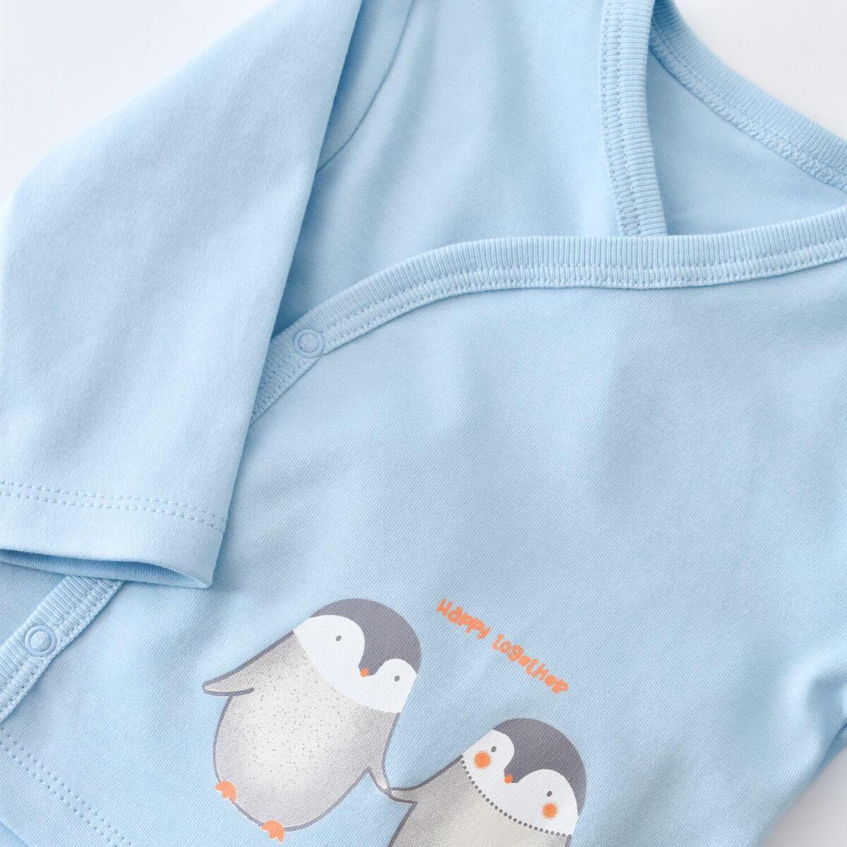 Bibaby Organik Zıbın Takımı 3lü Hello New Penguins Mavi
