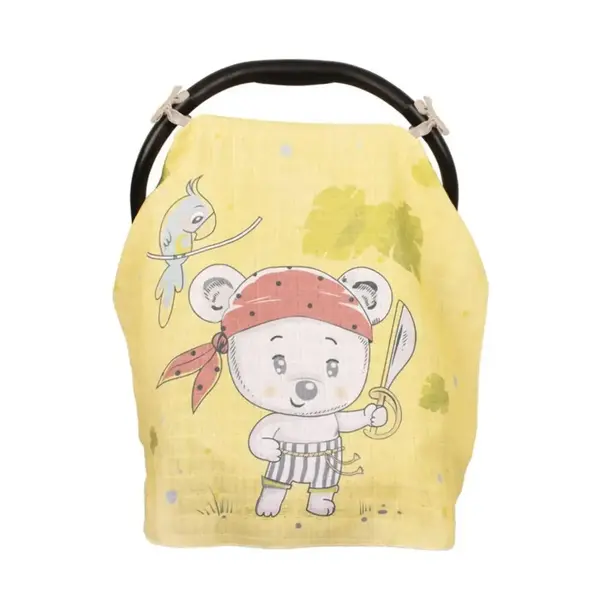 Sevi Bebe Müslin Anakucağı Örtüsü Pano Baskılı Korsan