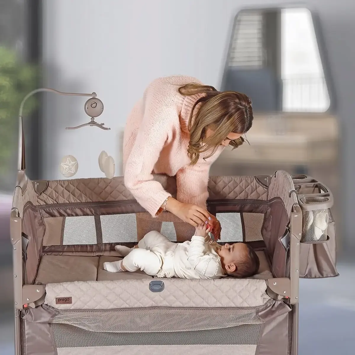 Prego 8023 Miami Anne Yanı Oyun Parkı 70x110 cm Bej