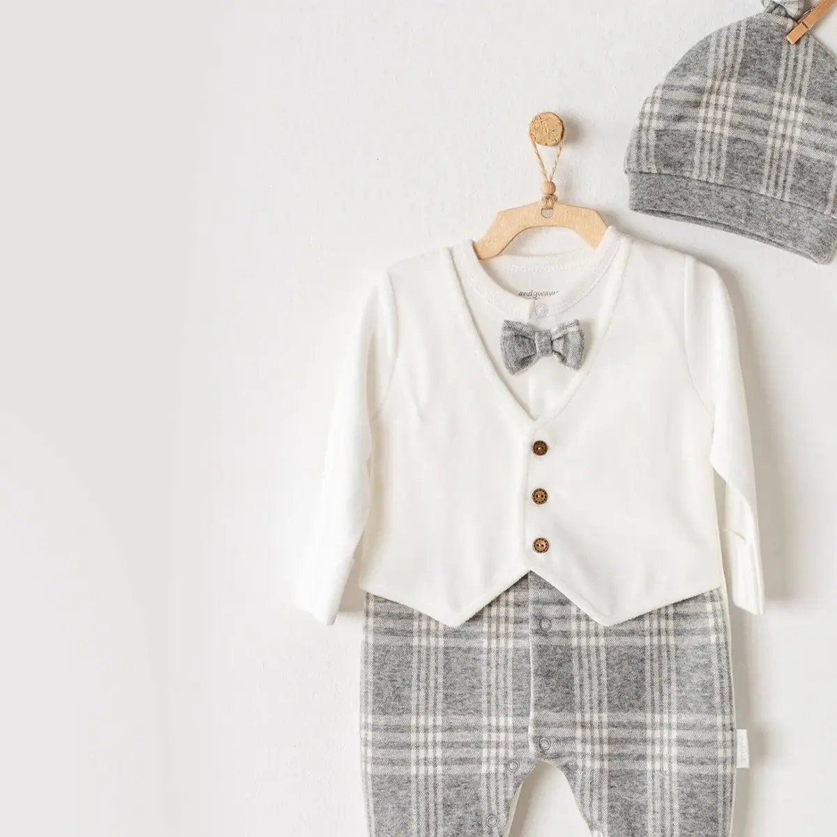 Andy Wawa Tulum Şapka Takım Little Hedgehog Gri