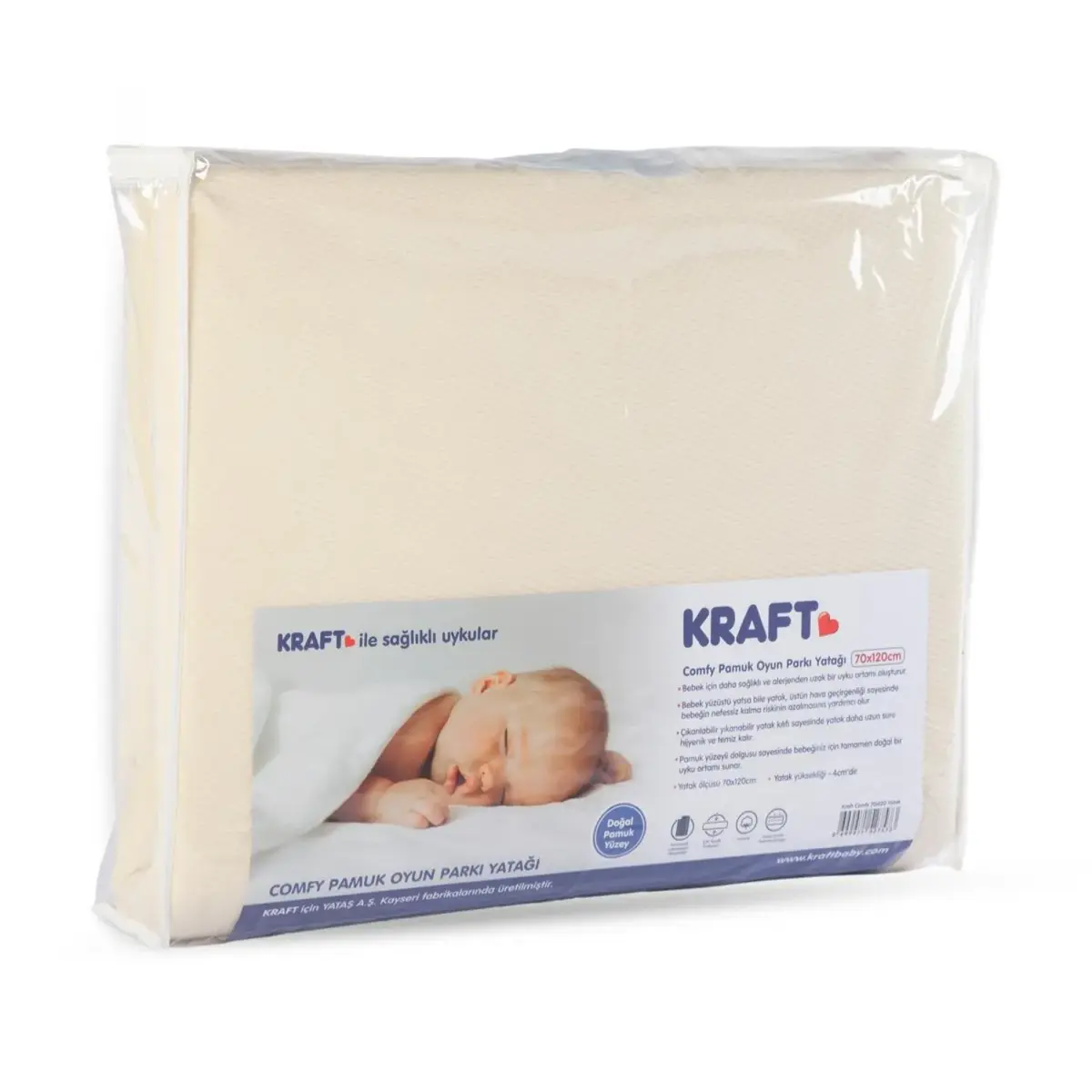 Kraft Comfy Pamuk Oyun Parkı Yatağı 70x120 cm Kraft Comfy Pamuk Oyun Parkı Yatağı 70x120 cm