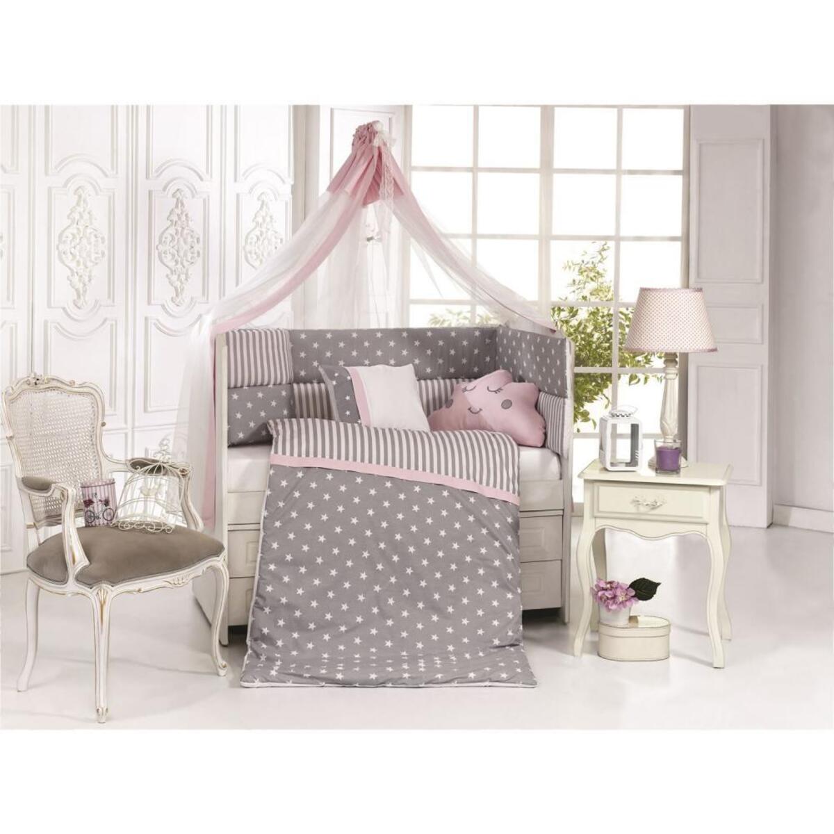 Kanz Softy Bebek Uyku Seti Pembe-Gri 75x130