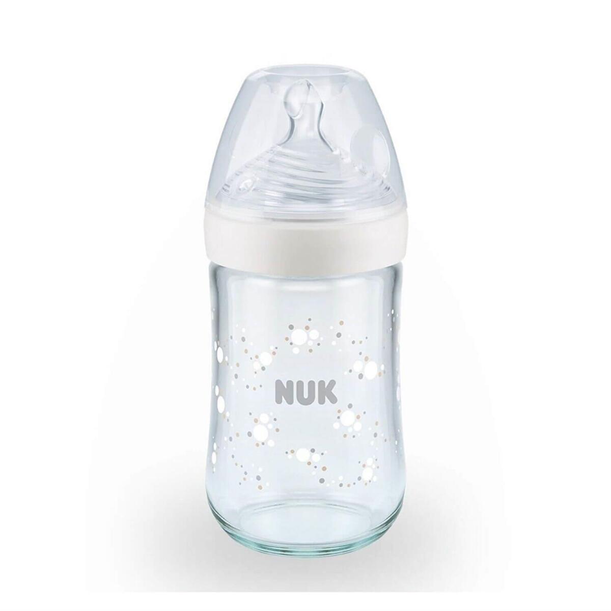 Nuk Nature Sense Isı Göstergeli Cam Biberon 240 ml Beyaz