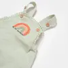 Bibaby Organik Salopet Tulum Tiny Birds Ekru - Yeşil