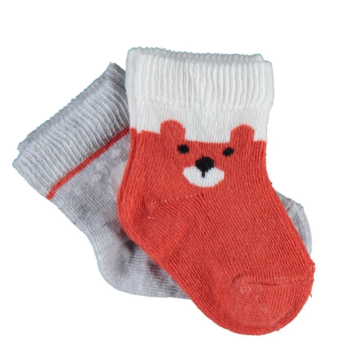Bibaby Organik Çorap Soket 2li Happy Bear Kiremit Bibaby Organik Çorap Soket 2li Happy Bear Kiremit