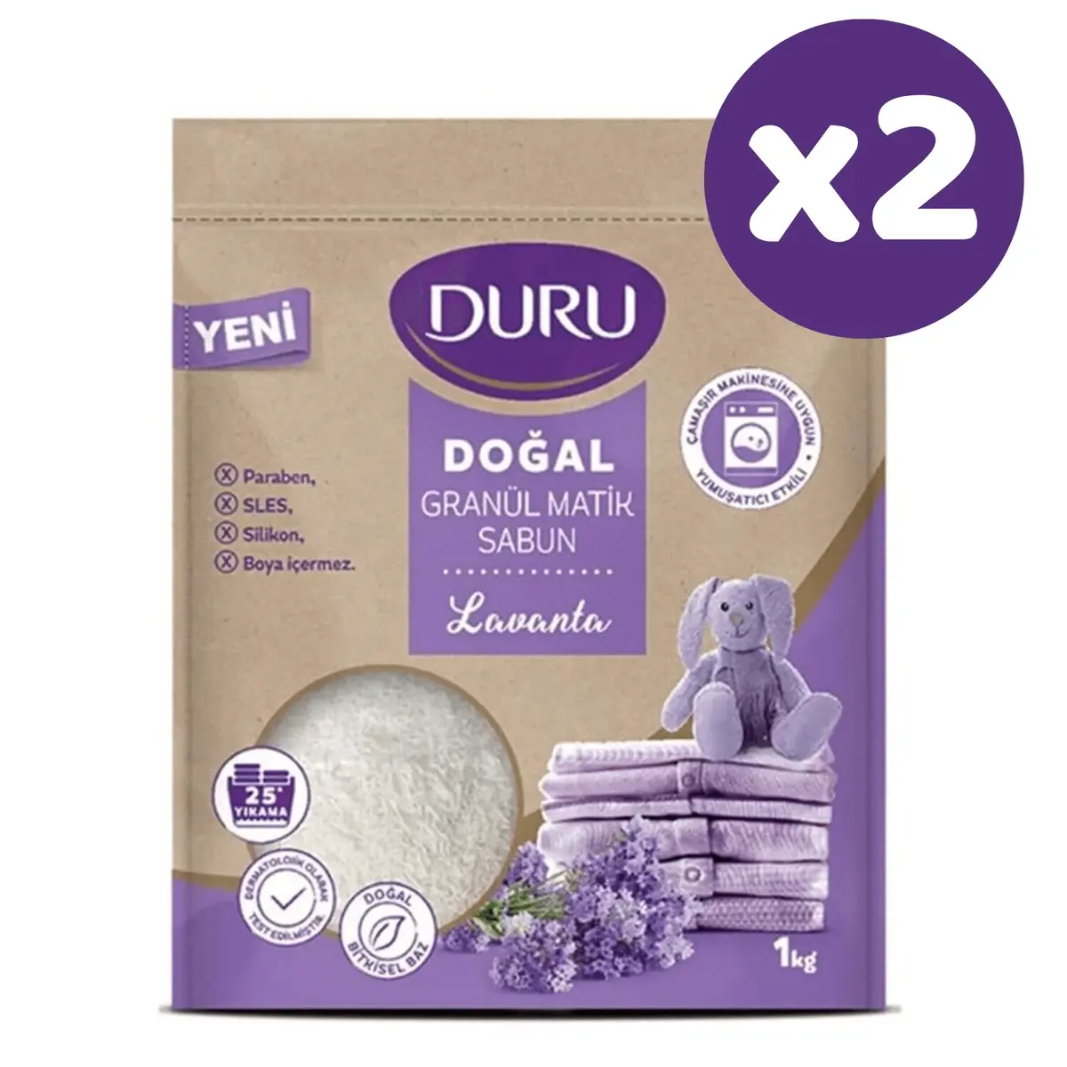 Duru Doğal Granül Matik Sabun Lavanta 1000 gr x 2 Adet