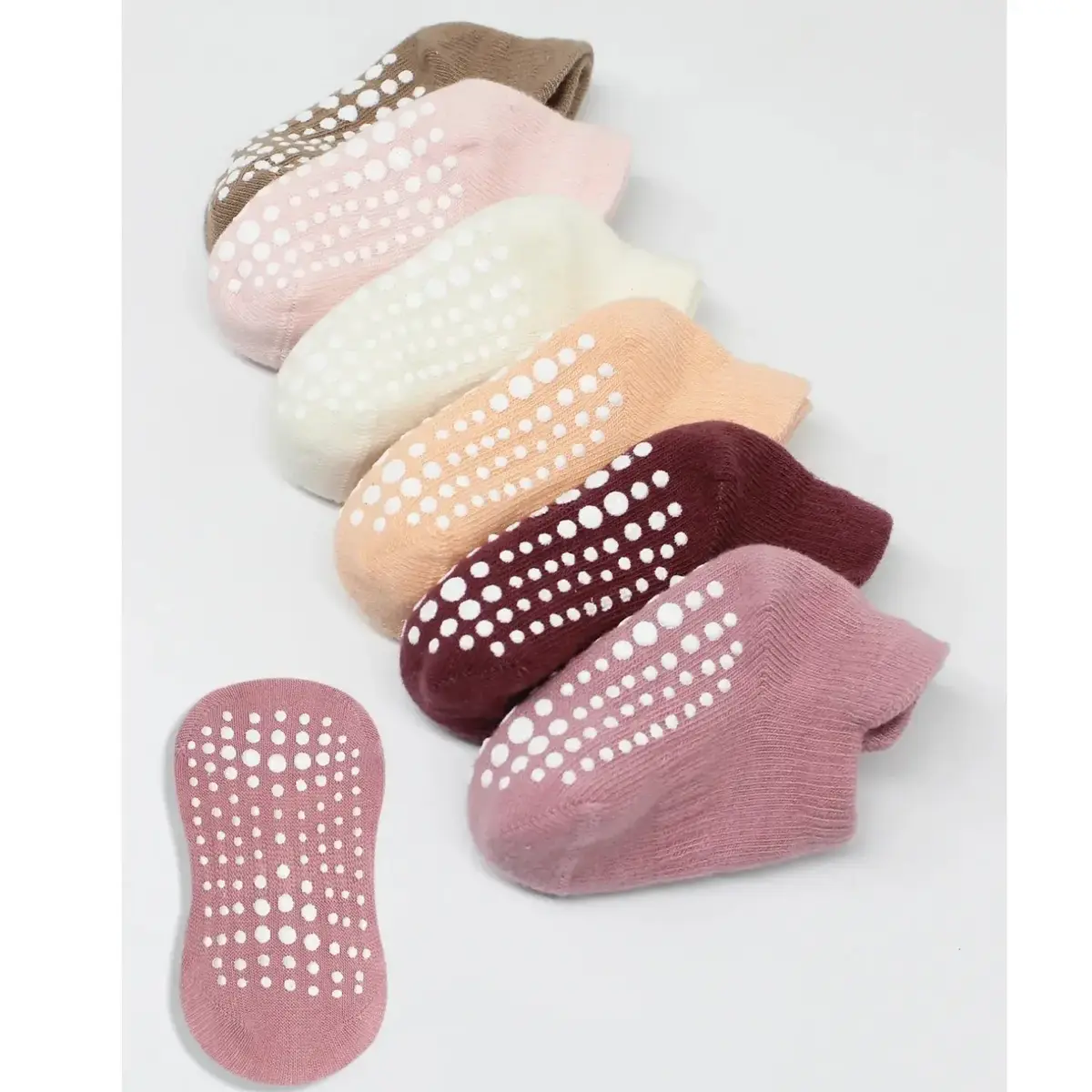 Bibaby Çorap Sneakers Bistyle 6lı Kaymaz Penye Gül Kurusu