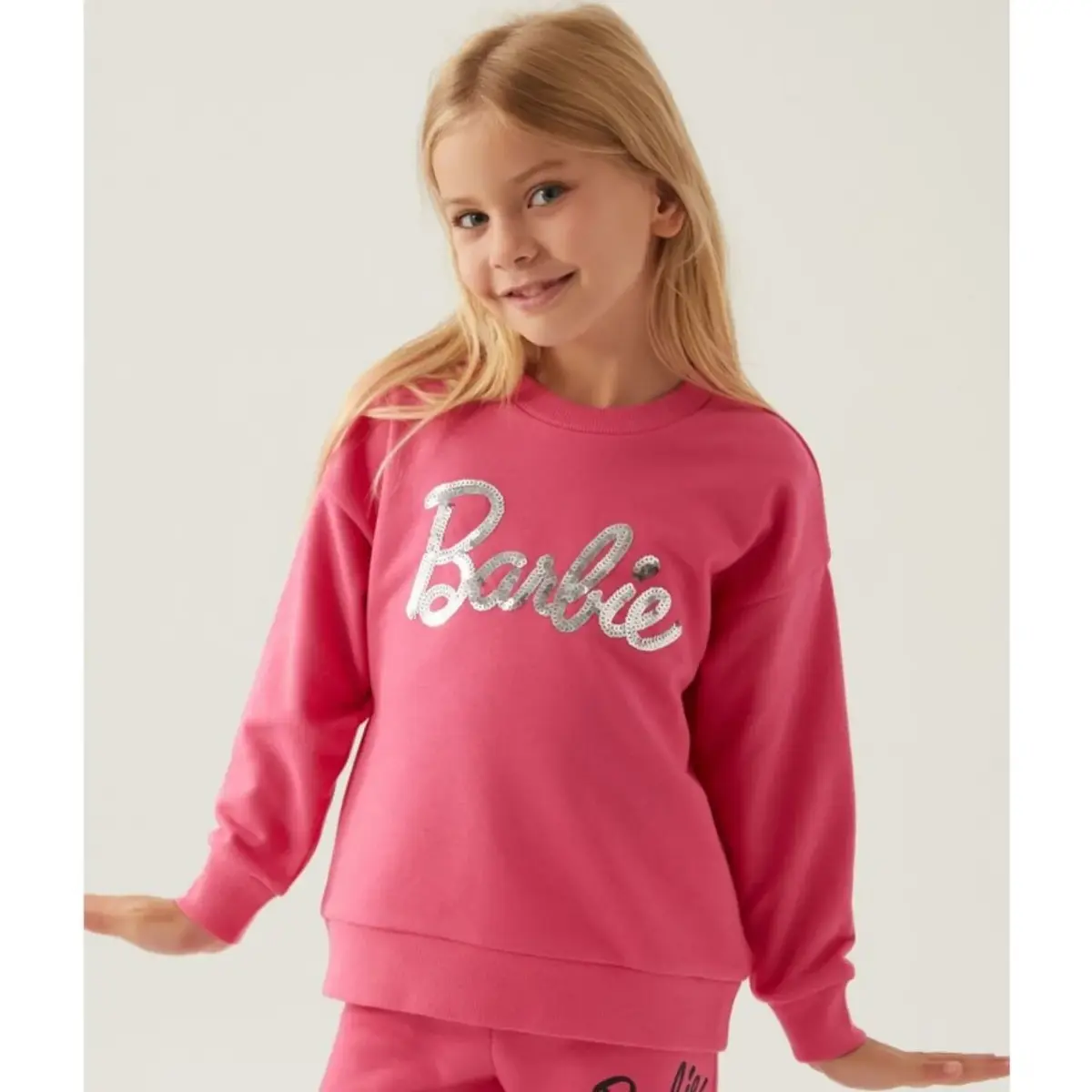 Barbie Sweatshirt Açık Fuşya Barbie Sweatshirt Açık Fuşya
