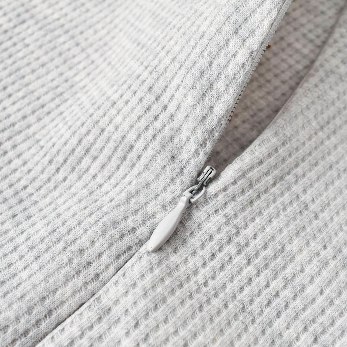 Bibaby Organik Tulum Fermuarlı Nature In Waffle Gri Melanj