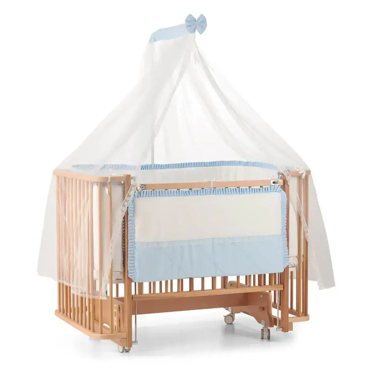 Meltem Kids Bambino Beşik 70x110 cm Naturel Mavi 