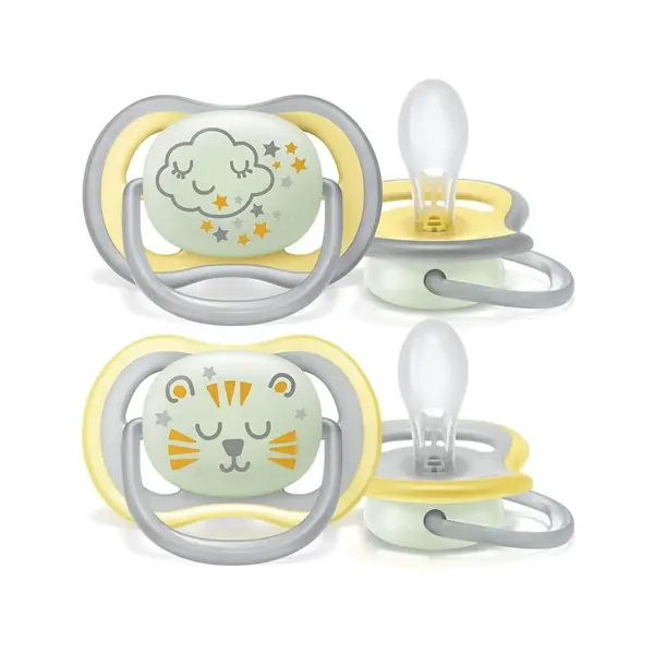 Philips Avent SCF376/01 Ultra Air Silikon Emzik 2li 18+ Ay Nighttime Desenli