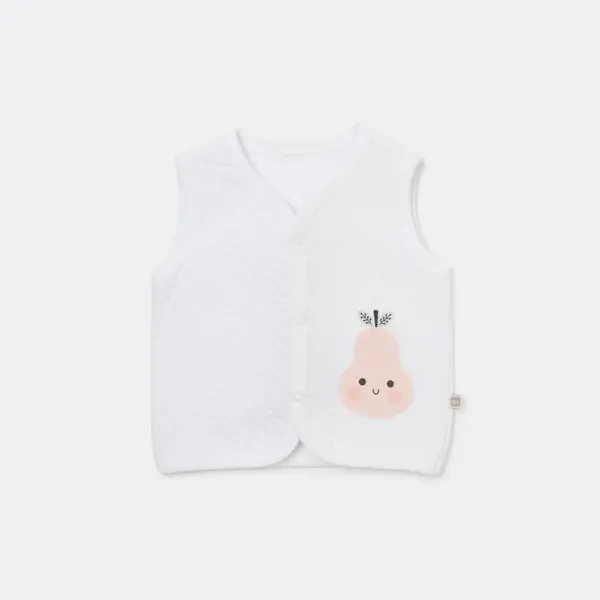 Bibaby Yelek Kapitone Pretty Bear Beyaz