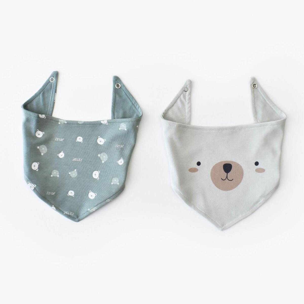 Bibaby Organik Fular Önlük 2li Hug Me Bear Yeşil