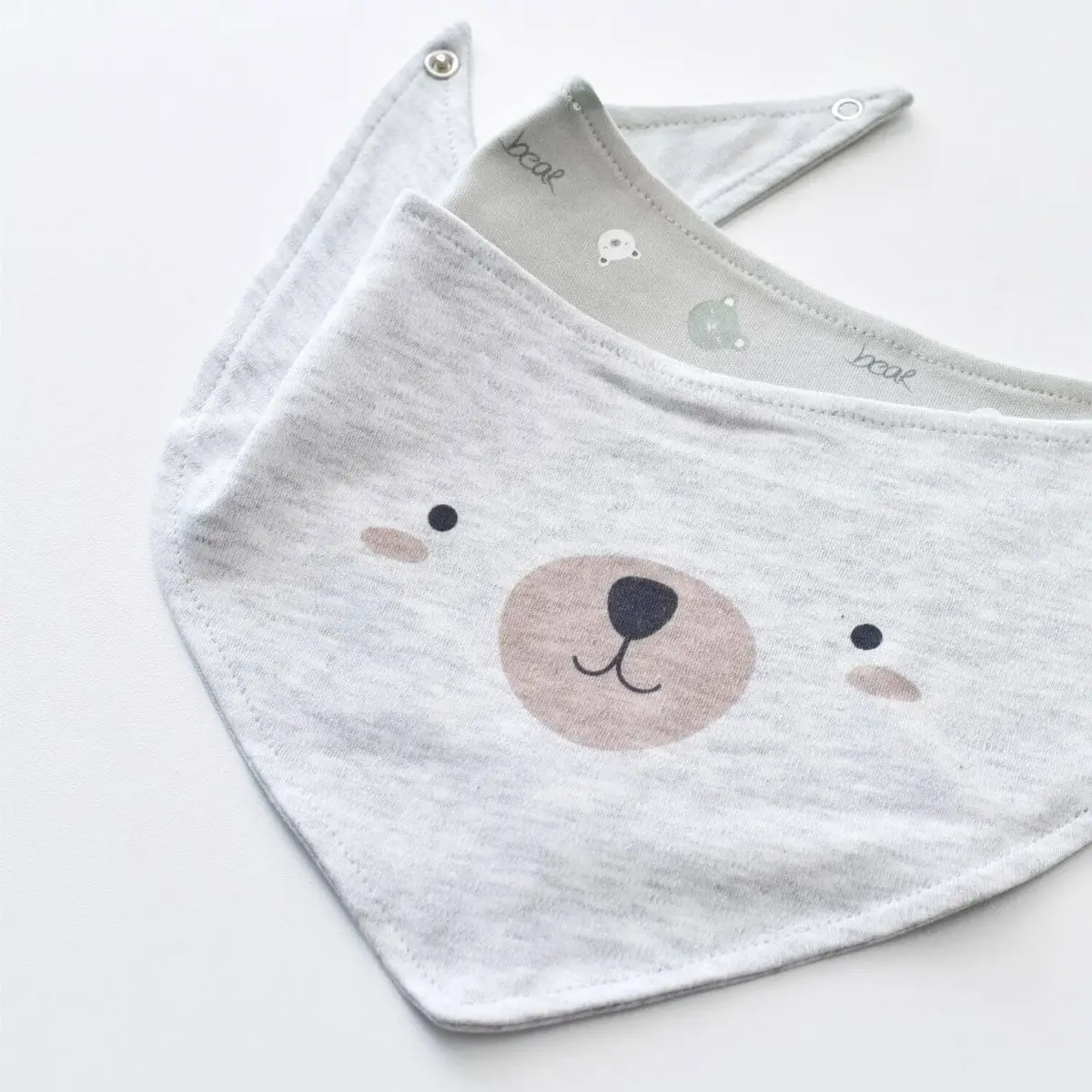 Bibaby Organik Fular Önlük 2li Hug Me Bear Kar Melanj