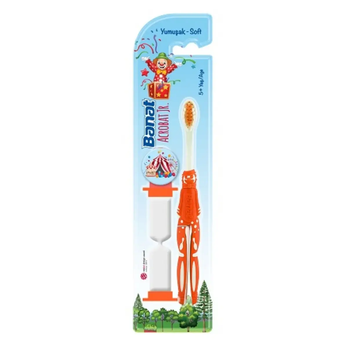 Banat Acrobat Jr Çocuk Diş Macunu 35 ml,Çocuk Diş Fırçası Kum Saatli Soft Acrobat Jr. 5+ Yaş
