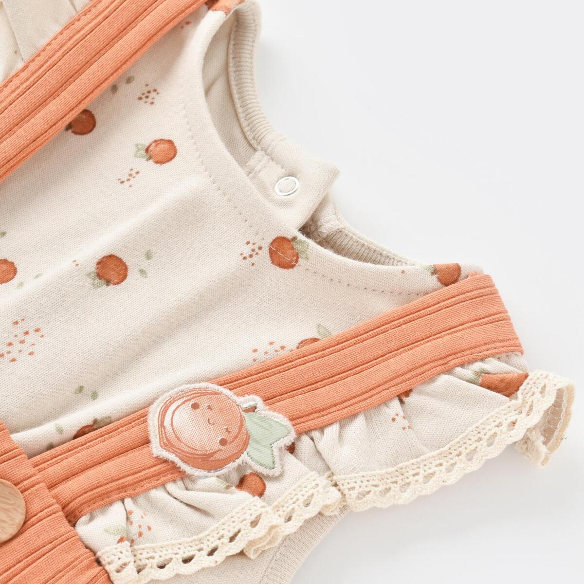 Bibaby Organik Elbise Summer Fruit Light Cream - Caramel