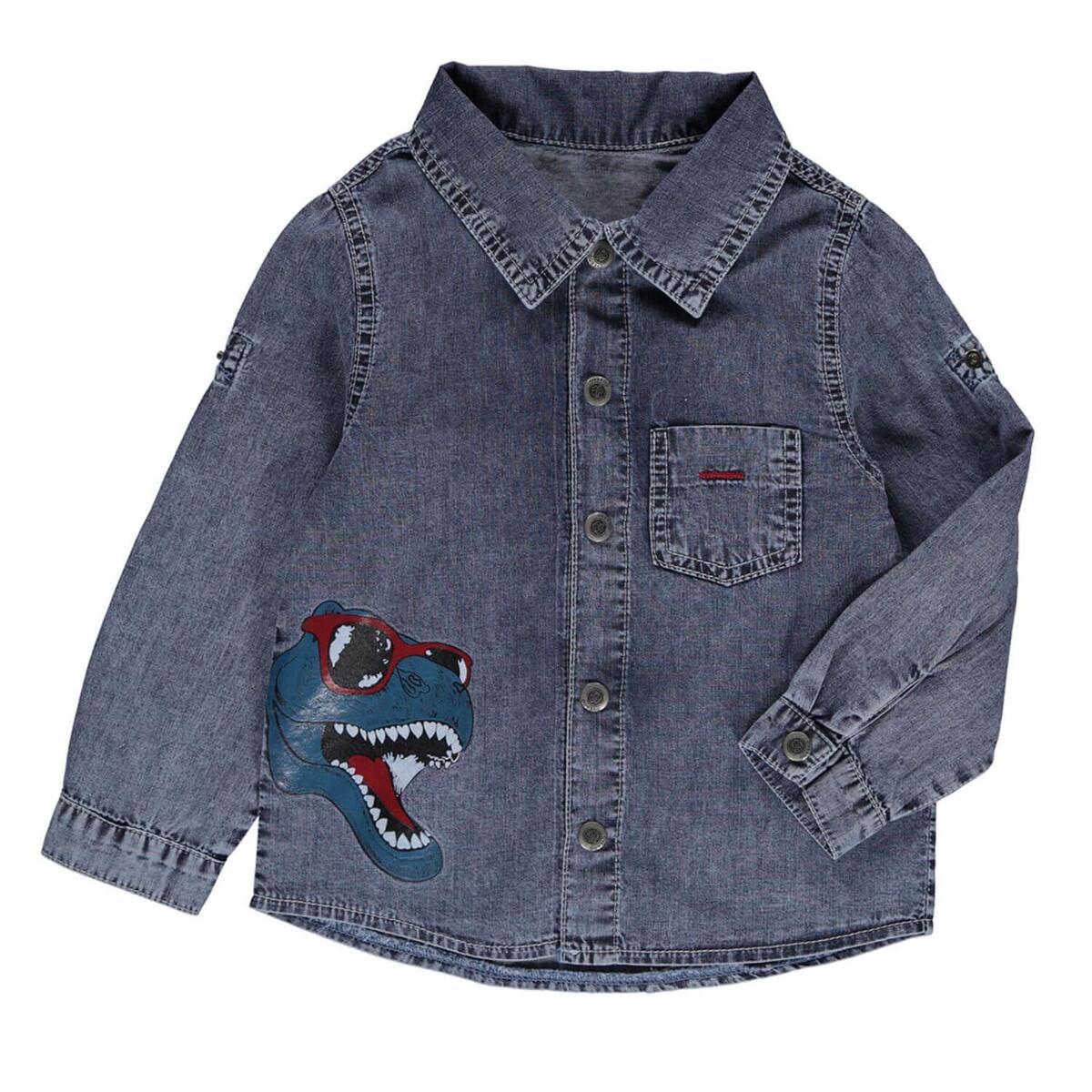 Overdo Gömlek Dinazor Baskılı Kot