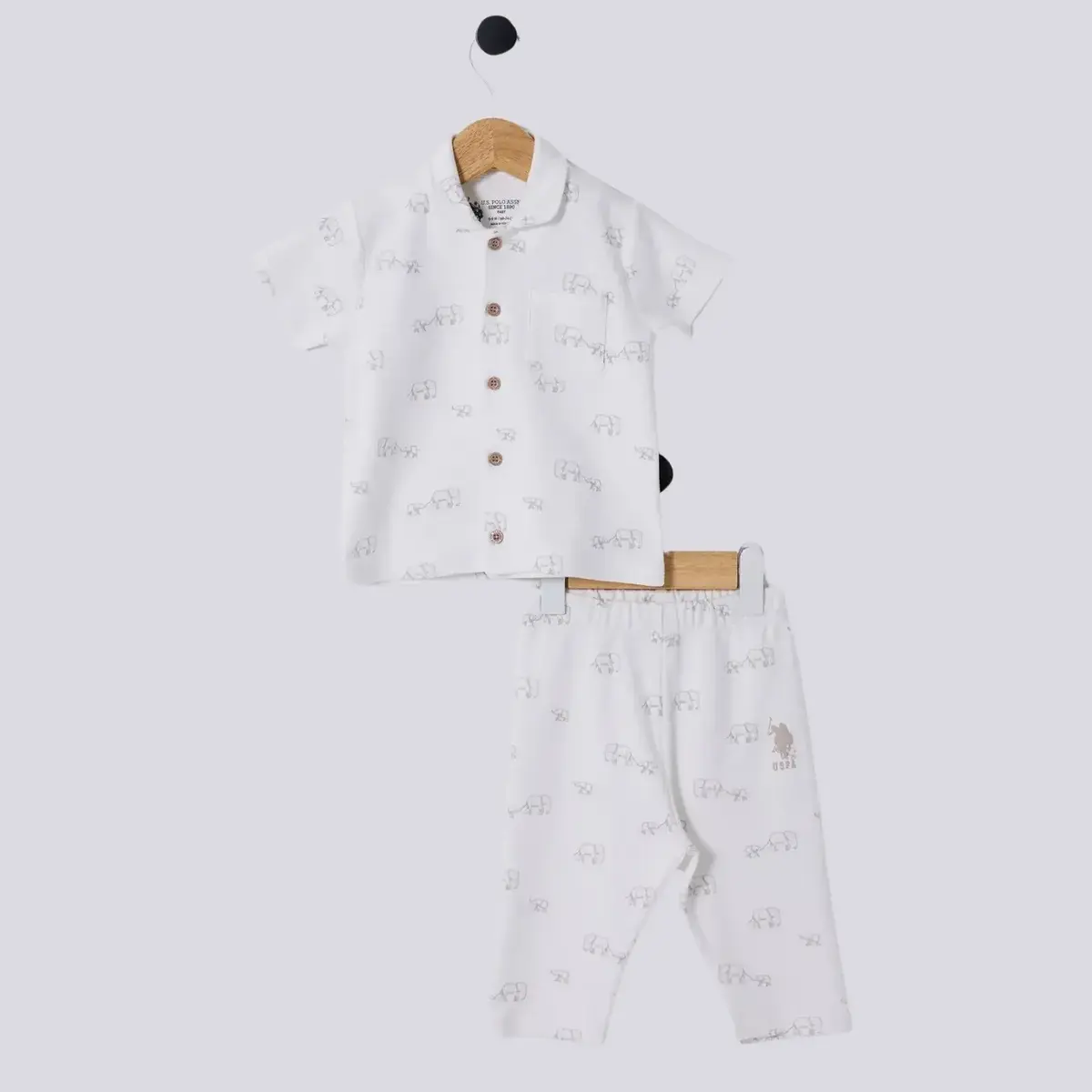U.S. Polo Pijama Takımı Beyaz