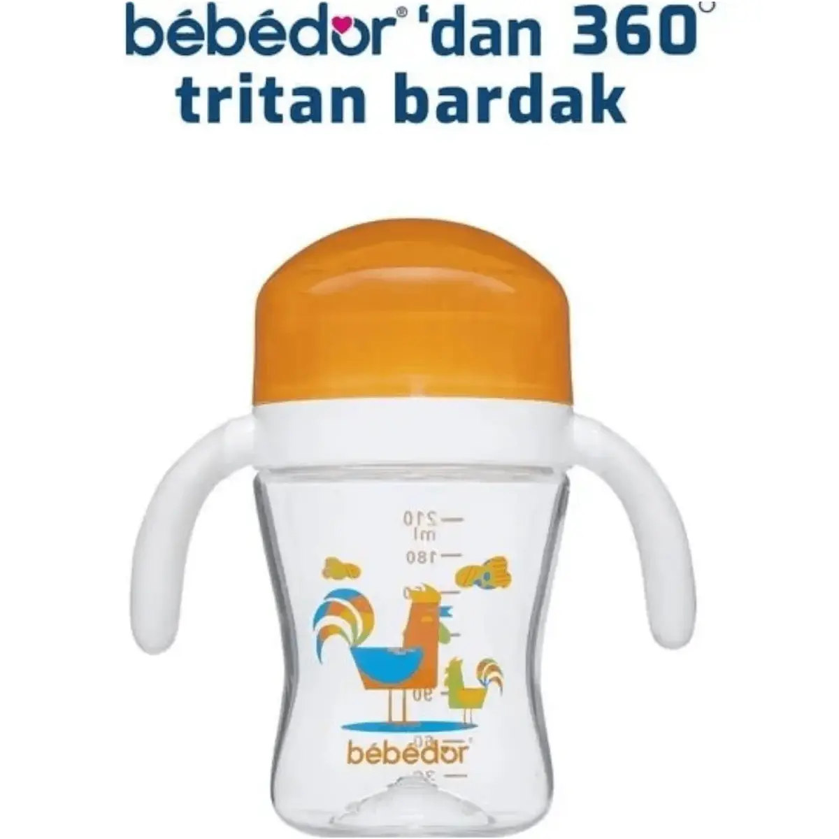 Bebedor 360° Dönen Tritan Kulplu Bardak 210 ml