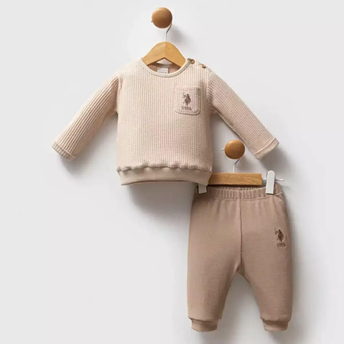 U.S. Polo 2li Takım Bej