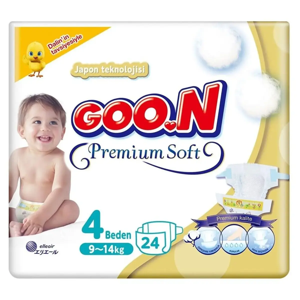 Goon Premium Bebek Bezi 4 Beden 9-14 Kg 24lü Eko Paket