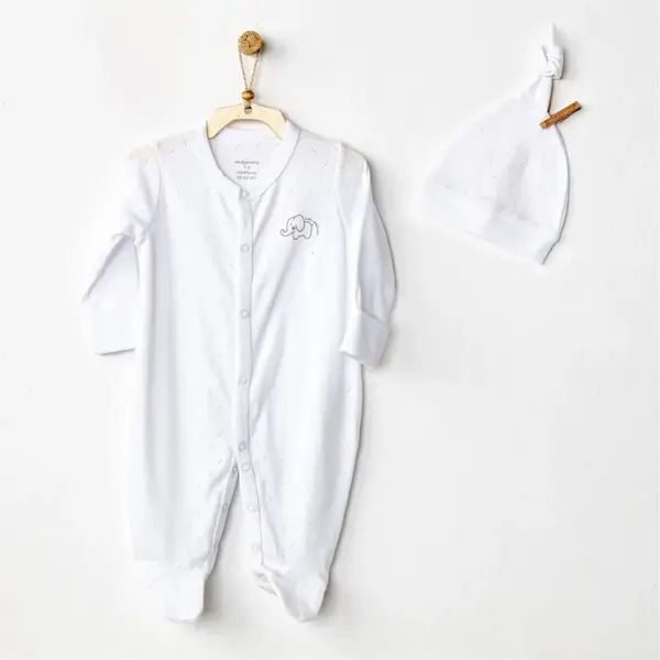 Andy Wawa Tulum Şapka Takımı Jacquard Basic Beyaz