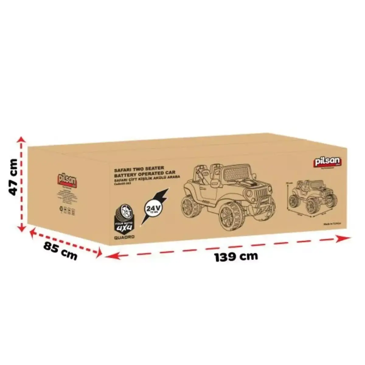 Pilsan Safari 4X4 Çift Kişilik Akülü Araba 24V