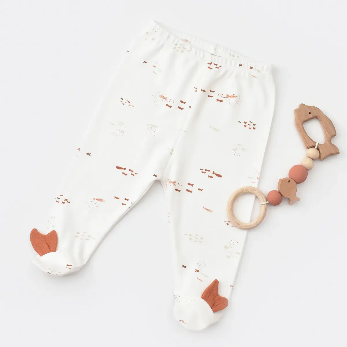 Bibaby Organik Pantolon Patikli Magic Starfish Latte