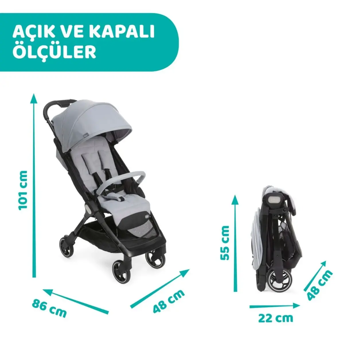 Chicco We Bebek Arabası Cool Grey