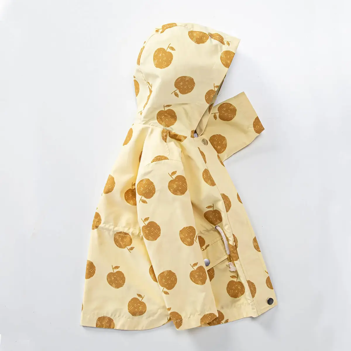 Midimod Yağmurluk Elma Baskılı Sarı