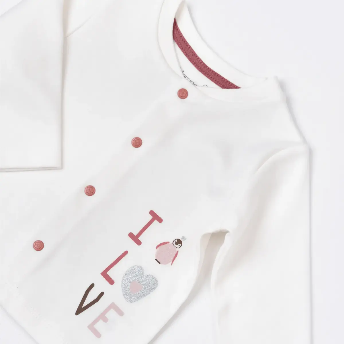 Bibaby Organik Pijama Takımı Little Love Rose Dry