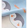 Bibaby Organik Battaniye Hello New Penguins Mavi