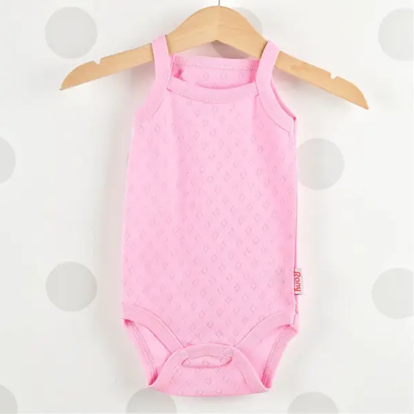 Rany Baby Kids Body İp Askılı Jakarlı Bebek Pembe