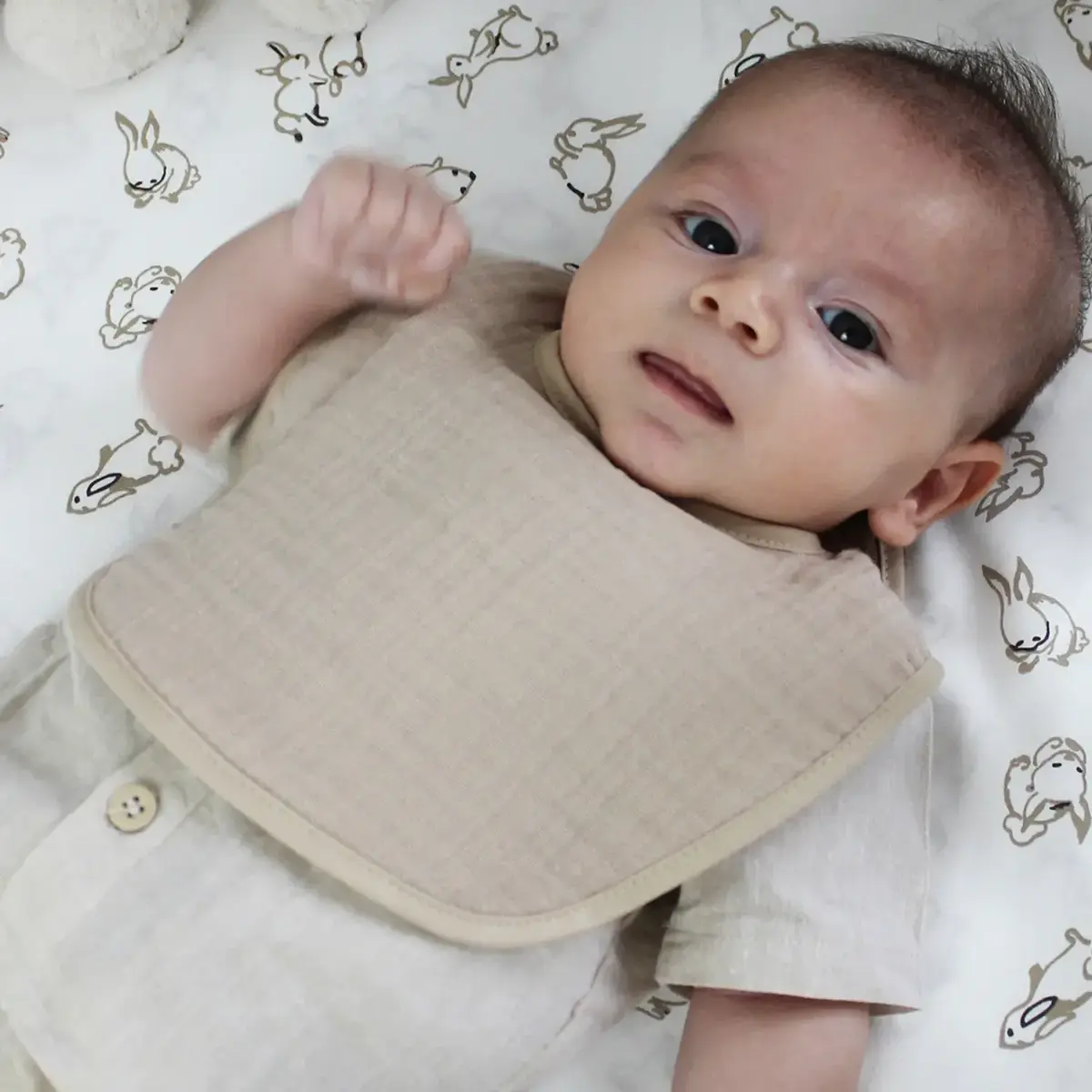 Bistyle Organik Fular Önlük Müslin 3lü Kiremit - Bej - Hardal