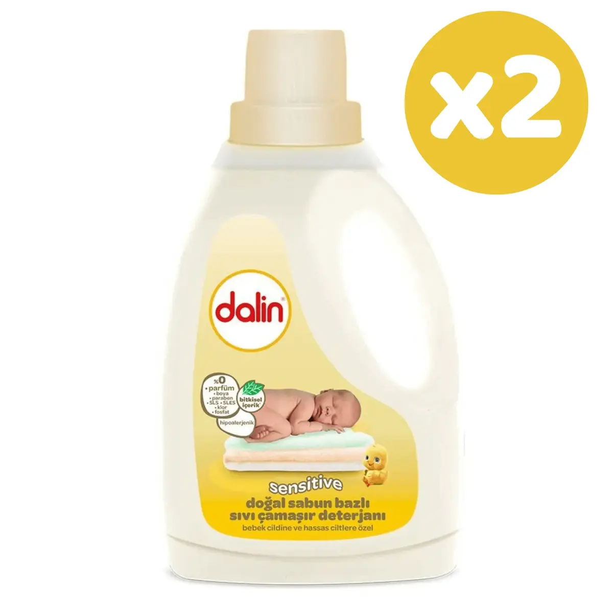 Dalin Doğal Sabun Bazlı Sıvı Bebek Çamaşır Deterjanı 1500 ml x 2 Adet