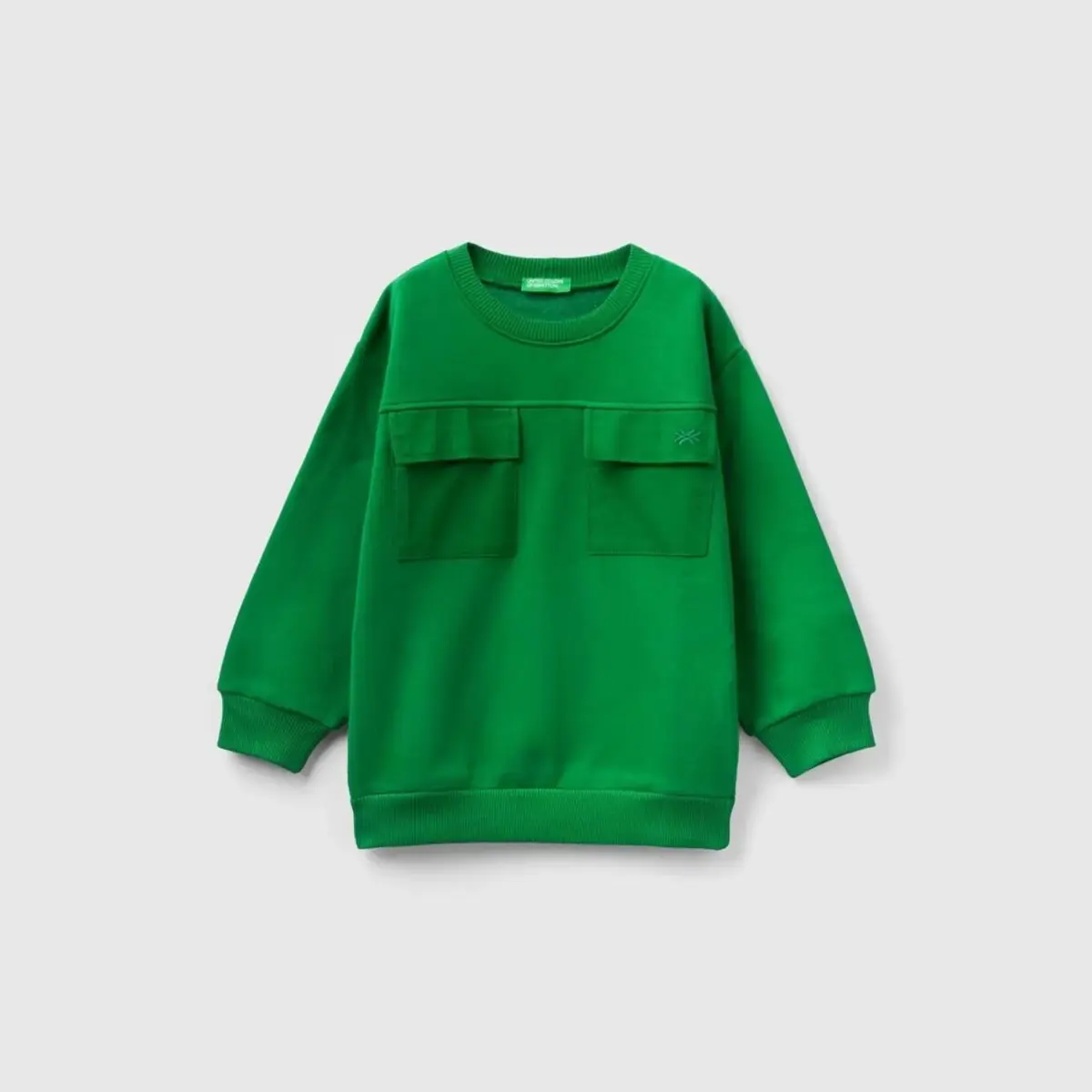Benetton Sweatshirt Cepli Yeşil