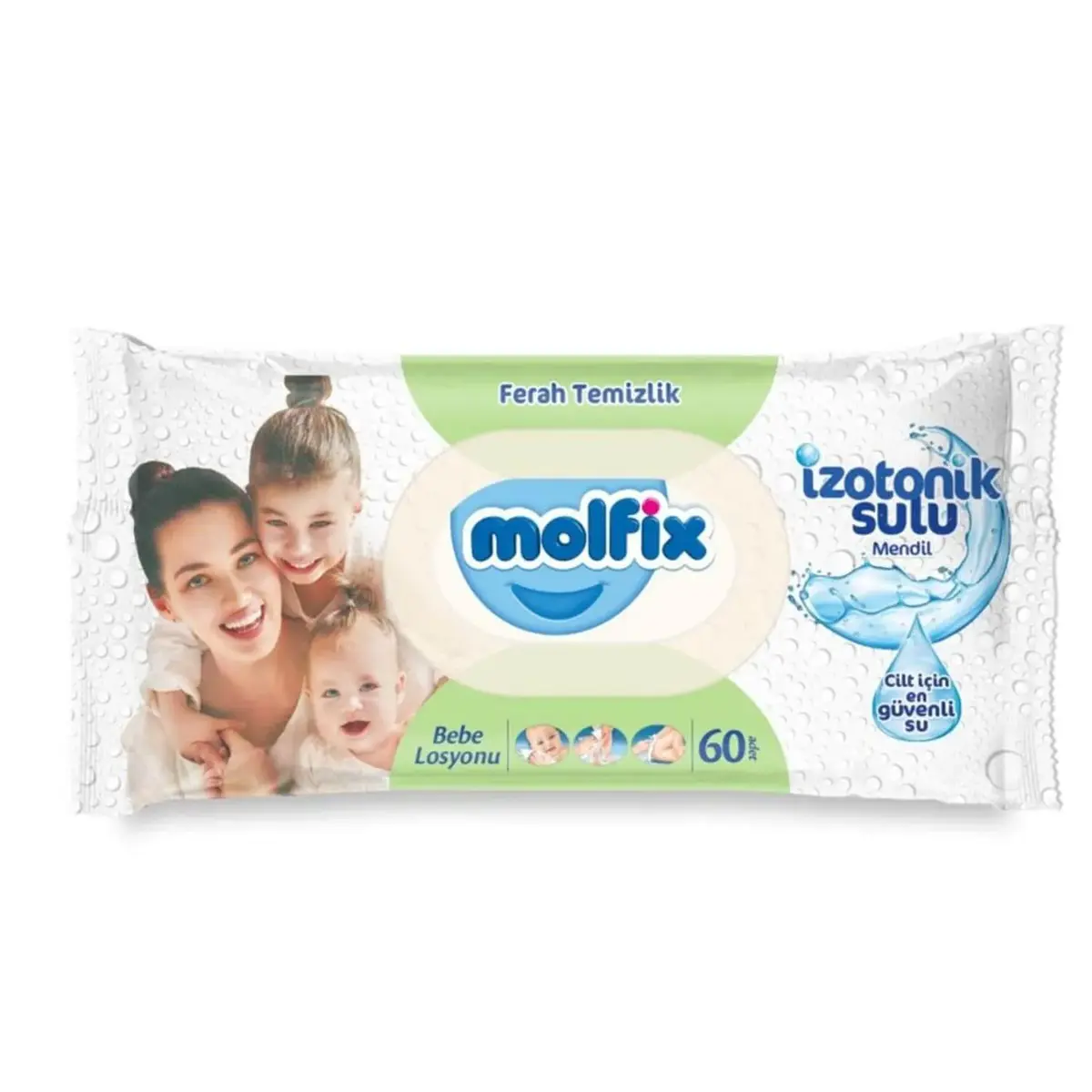 Molfix İzotonik Yenidoğan Ferah Temizlik Islak Pamuklu Mendil 60lı