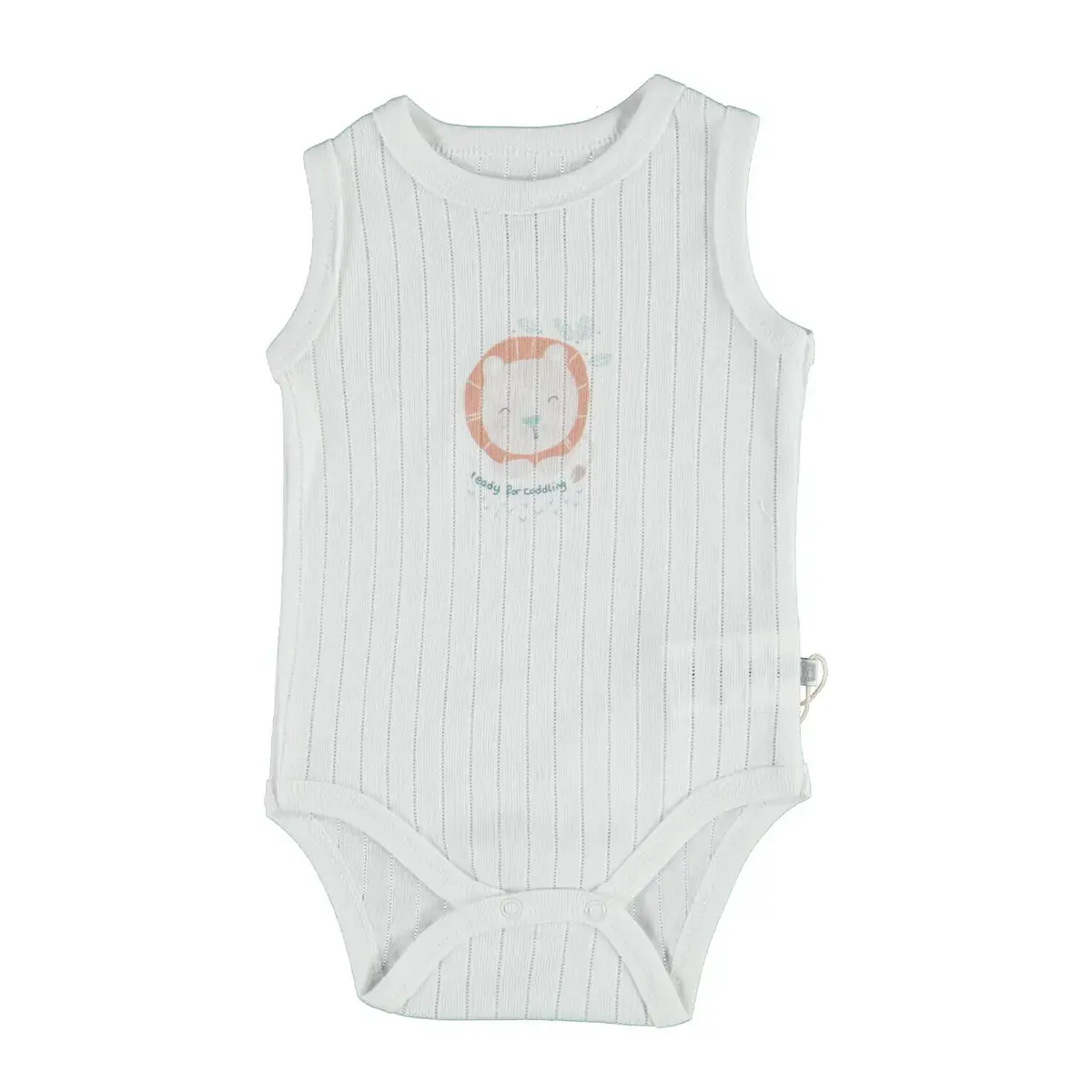 Bibaby Atlet Body Jakarlı Ready Leon Beyaz Çizgili