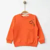 Bebolly Sweatshirt Uykucu Kedi Baskılı Mercan