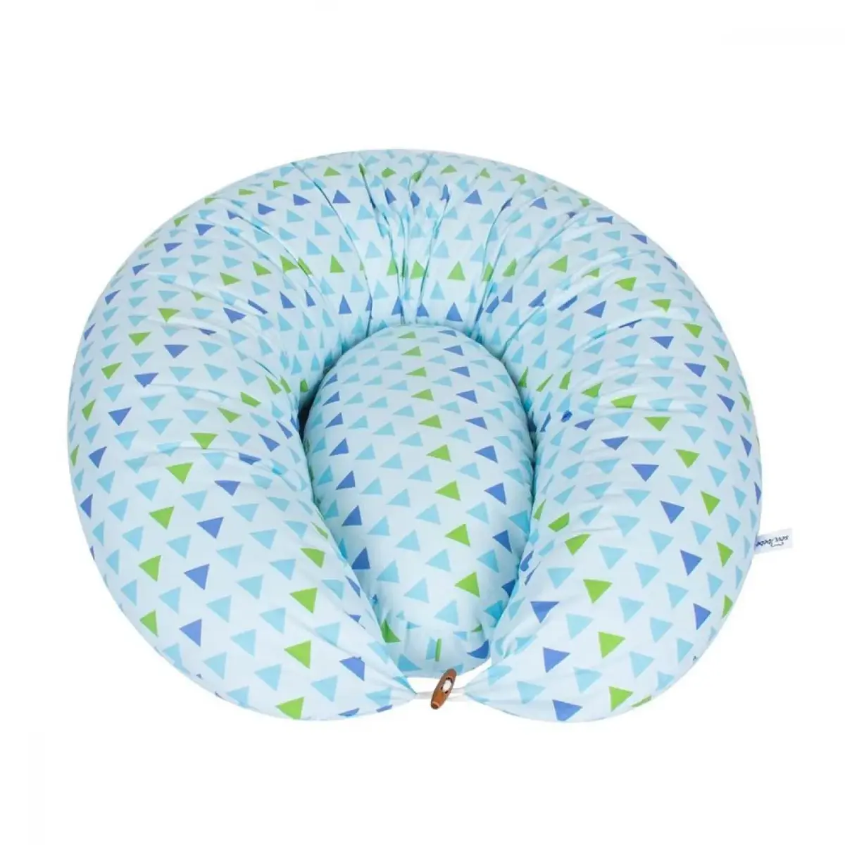 Sevi Bebe Yastıklı Anne Bebek Minderi Mavi Üçgen Sevi Bebe Yastıklı Anne Bebek Minderi Mavi Üçgen