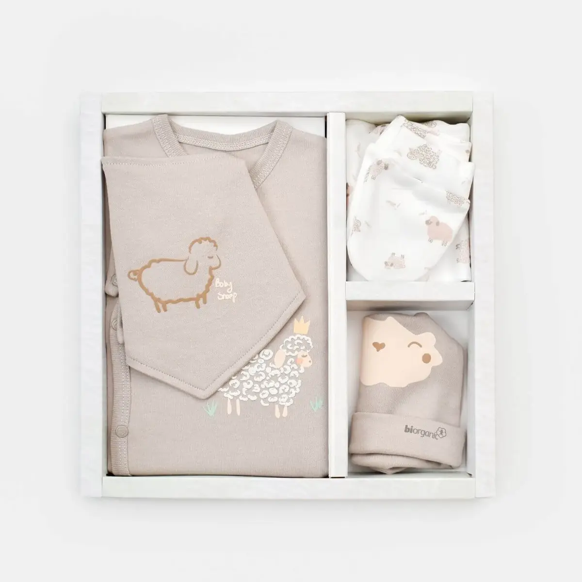 Bibaby Organik Hastane Çıkışı 5li Curly Sheep Bej