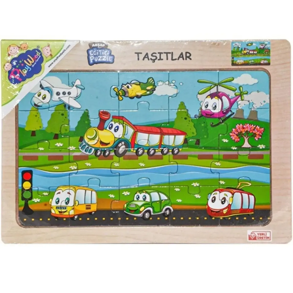 Play Wood Ahşap Tutmalı Puzzle Taşıtlar                                 