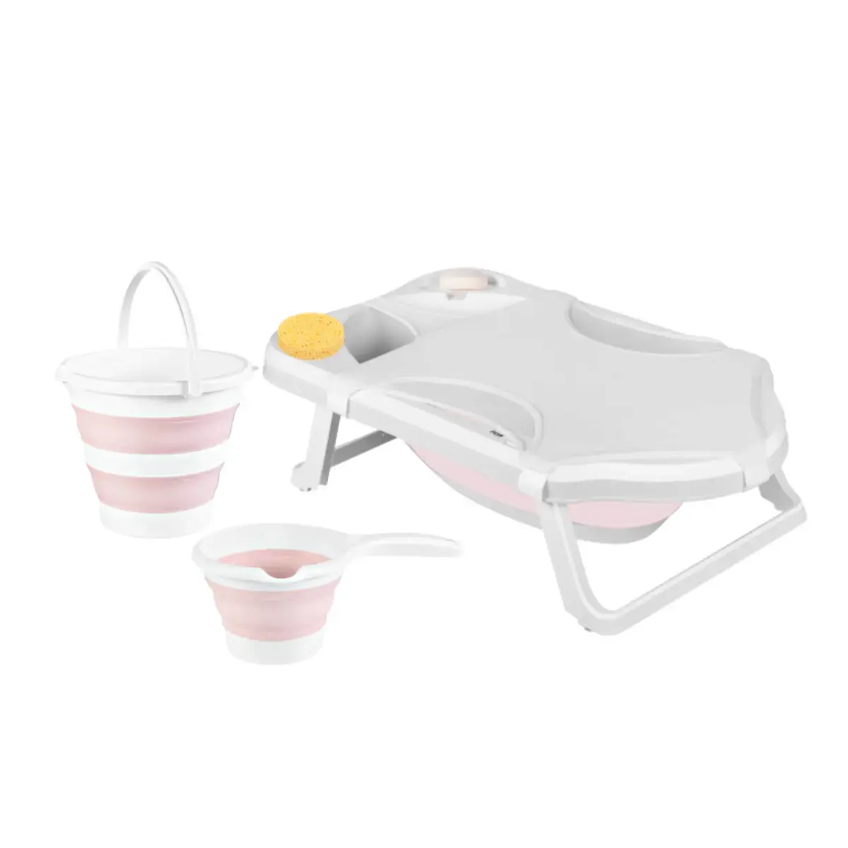 Numio Katlanabilir Bebek Banyo Seti 5li Pembe Numio Katlanabilir Bebek Banyo Seti 5li Pembe