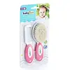 Babyjem Doğal Kıl Fırça Tarak Seti Pembe