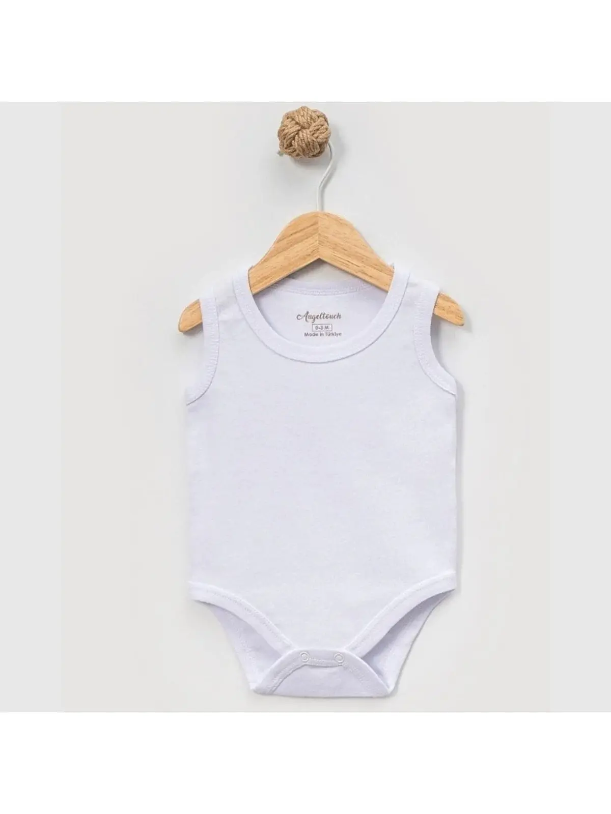 Angelto'uch Pamuklu Body Askılı Penye Beyaz 5'li Set Unisex