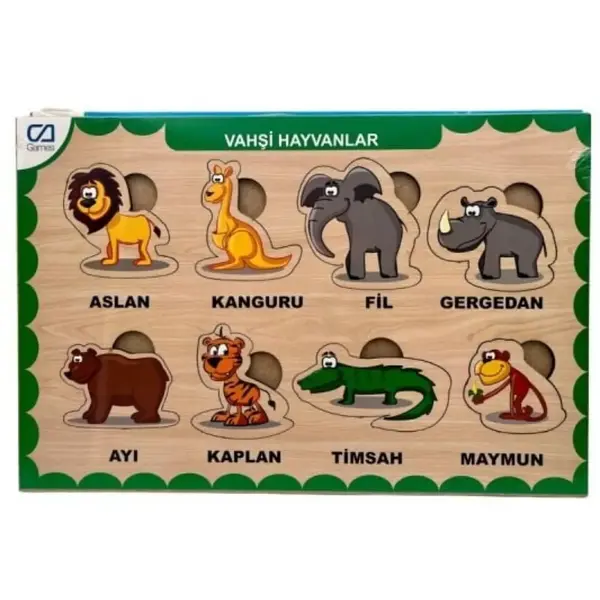 Ca Games Ahşap Tutmalı Puzzle Vahşi Hayvanlar