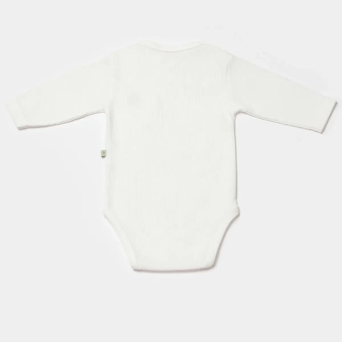 Bibaby Organik Body Uzun Kol Waffle Smile Ecru